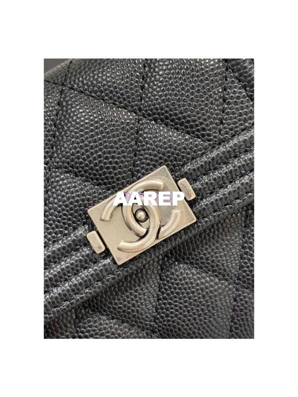 Replica Chanel Small Tri-Fold Wallet in Caviar A80734 Black 4