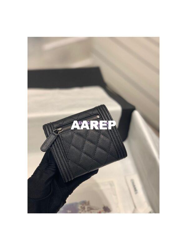 Replica Chanel Small Tri-Fold Wallet in Caviar A80734 Black 5