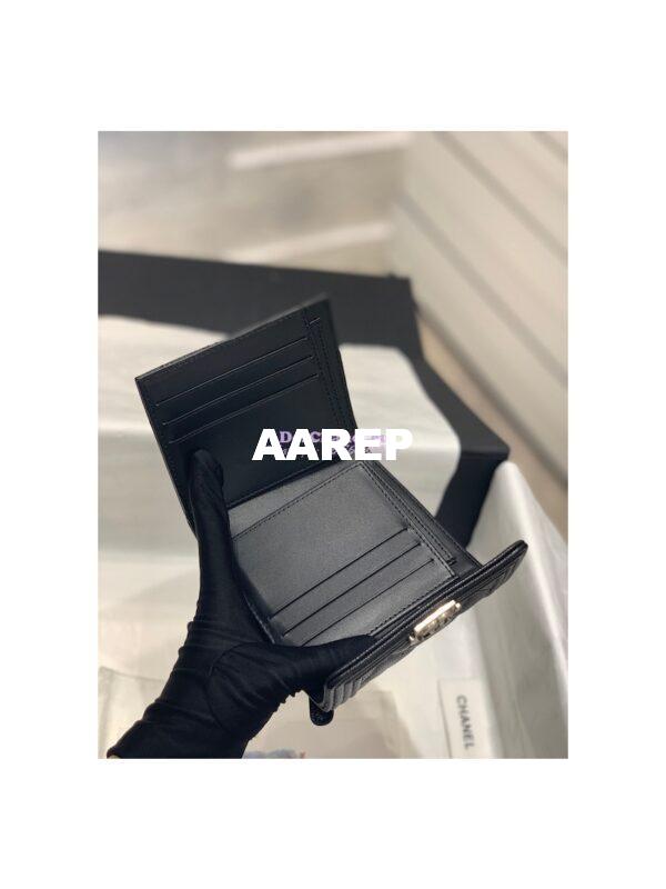 Replica Chanel Small Tri-Fold Wallet in Caviar A80734 Black 7