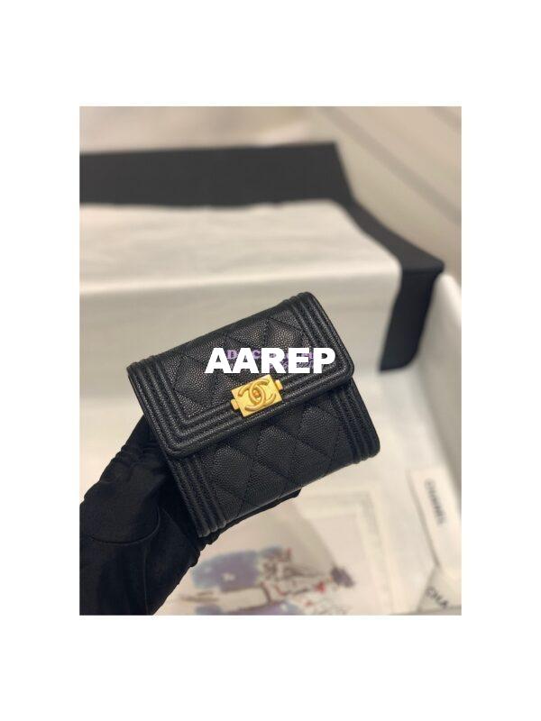 Replica Chanel Small Tri-Fold Wallet in Caviar A80734 Black 8