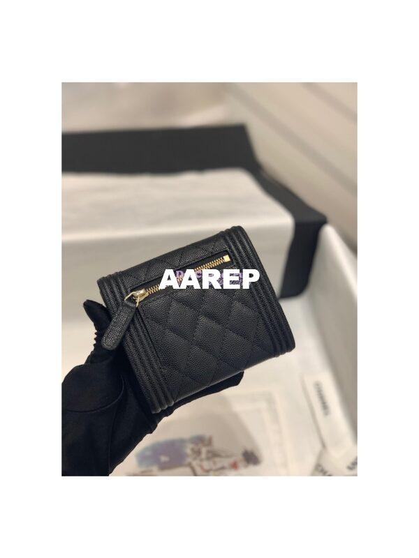 Replica Chanel Small Tri-Fold Wallet in Caviar A80734 Black 9
