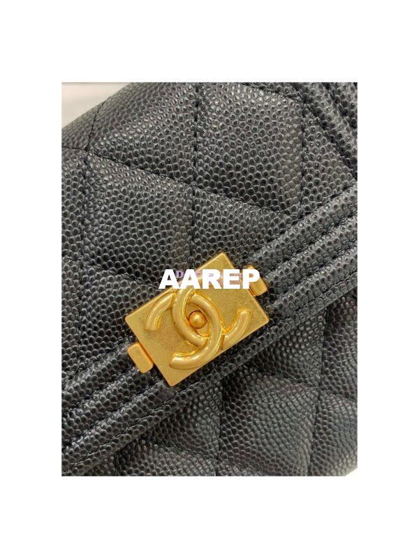 Replica Chanel Small Tri-Fold Wallet in Caviar A80734 Black 11