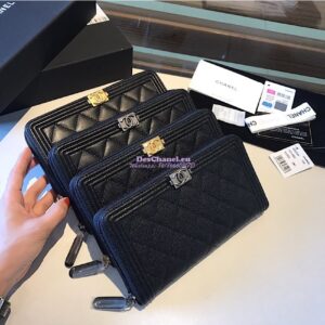 Replica Chanel Boy Long Zipped Wallet Caviar A80288