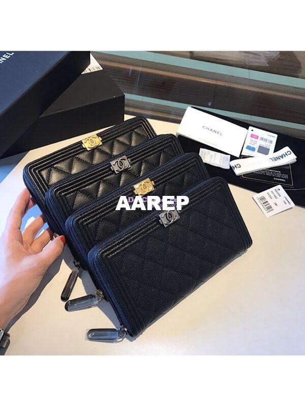 Replica Chanel Boy Long Zipped Wallet Caviar A80288 3