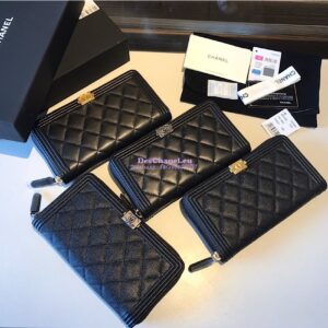 Replica Chanel Boy Long Zipped Wallet Caviar A80288 2