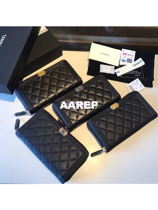 Replica Chanel Boy Long Zipped Wallet Caviar A80288 4