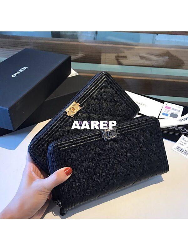 Replica Chanel Boy Long Zipped Wallet Caviar A80288 5