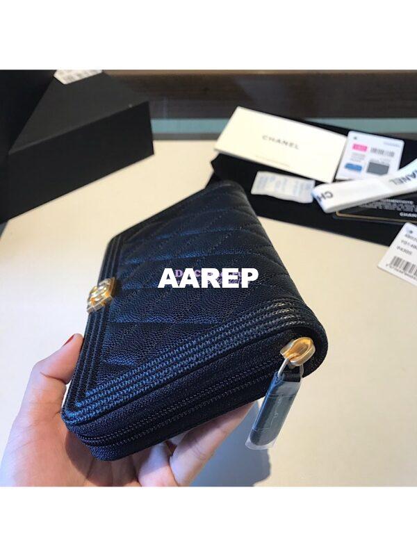 Replica Chanel Boy Long Zipped Wallet Caviar A80288 9