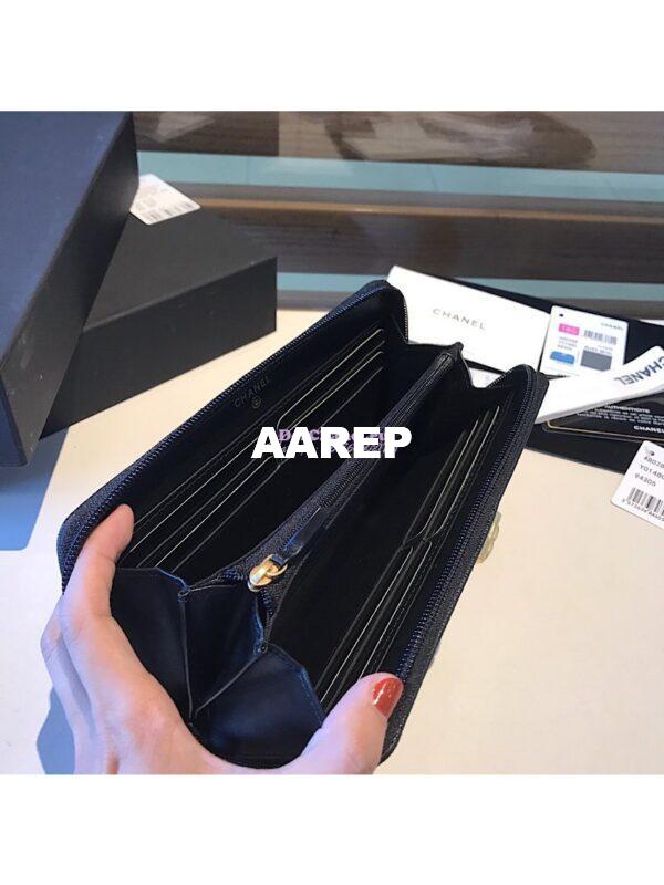Replica Chanel Boy Long Zipped Wallet Caviar A80288 10