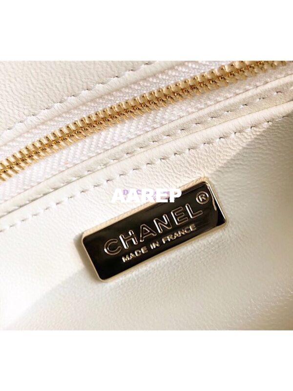 Replica Chanel Lizard Leather Small 20cm Classic Flap Bag White 7