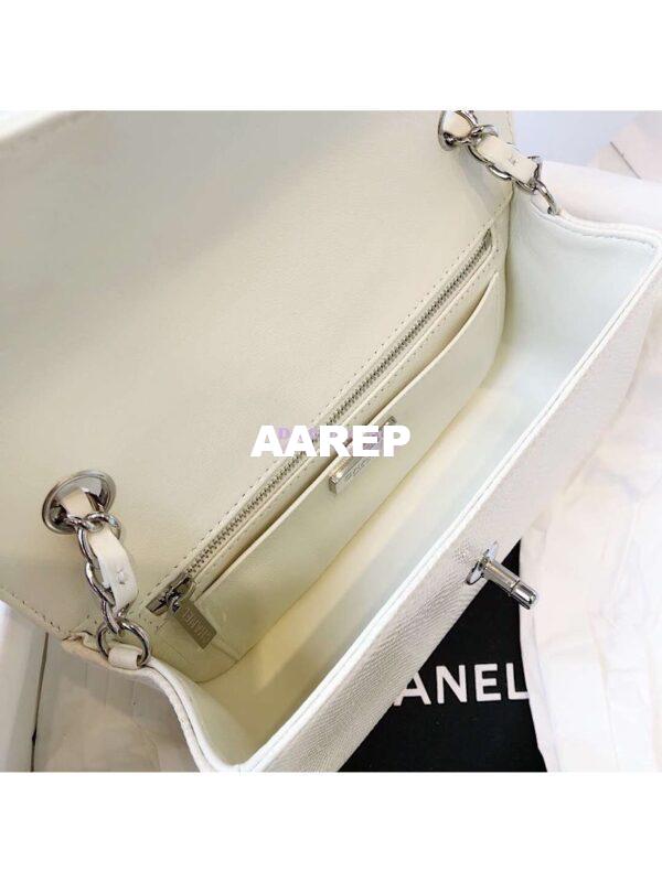 Replica Chanel Lizard Leather Small 20cm Classic Flap Bag White 13