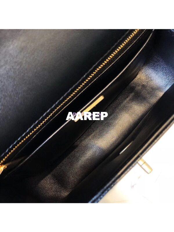 Replica Chanel Lizard Leather Small 20cm Classic Flap Bag Black 19