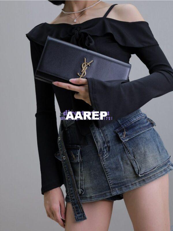 Replica YSL Saint Laurent Classic Kate Monogram Clutch In Smooth Leather 306079 5