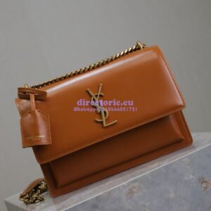 Replica YSL Saint Laurent Medium Sunset Monogram in Smooth Leather 442906 Brown 2