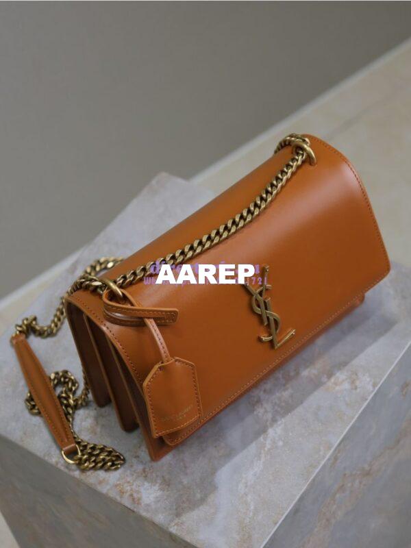 Replica YSL Saint Laurent Medium Sunset Monogram in Smooth Leather 442906 Brown 3