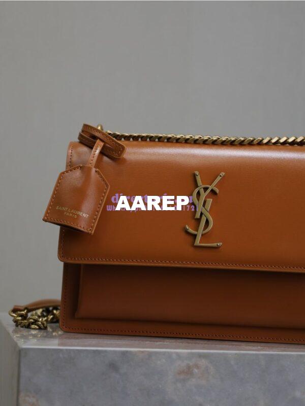 Replica YSL Saint Laurent Medium Sunset Monogram in Smooth Leather 442906 Brown 4