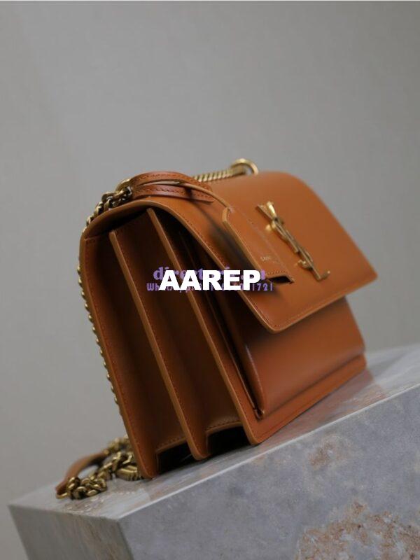 Replica YSL Saint Laurent Medium Sunset Monogram in Smooth Leather 442906 Brown 5