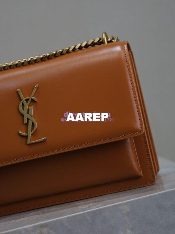 Replica YSL Saint Laurent Medium Sunset Monogram in Smooth Leather 442906 Brown 7