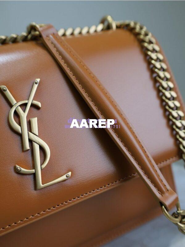 Replica YSL Saint Laurent Medium Sunset Monogram in Smooth Leather 442906 Brown 8