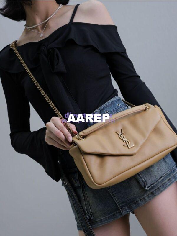 Replica Saint Laurent YSL Calypso In Lambskin 734153 Dark Toffee 16