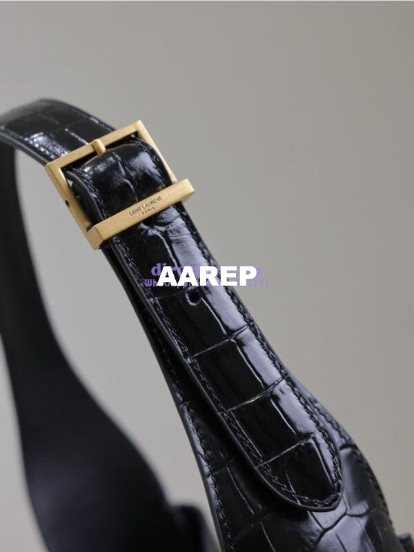 Replica YSL Saint Laurent Le 5 À 7 Supple Small In Crocodile-embossed Shiny Leather 713938 Black 10