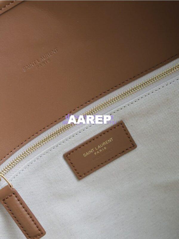 Replica YSL Saint Laurent In Canvas And Vegetable-tanned Leather North-South 781302 Desert Dust And Brick 15