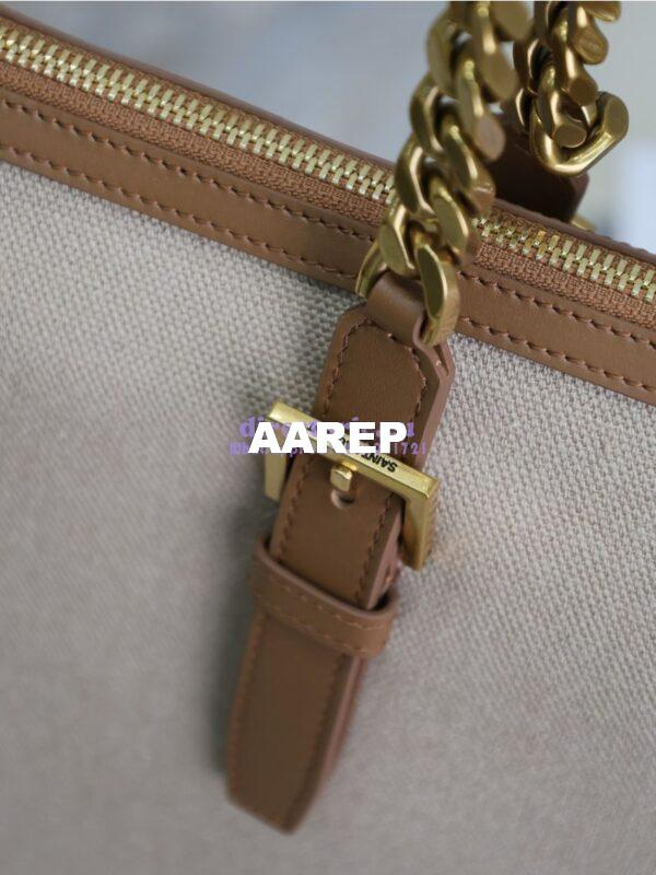 Replica YSL Saint Laurent In Canvas And Vegetable-tanned Leather East-West 773705 Desert Dust And Brick 8