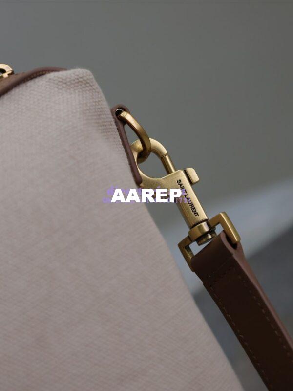 Replica YSL Saint Laurent In Canvas And Vegetable-tanned Leather East-West 773705 Desert Dust And Brick 12