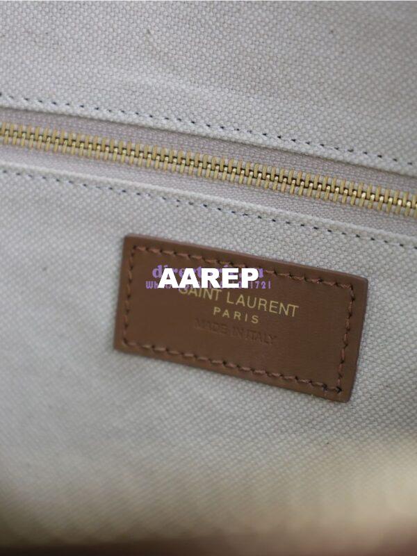 Replica YSL Saint Laurent In Canvas And Vegetable-tanned Leather East-West 773705 Desert Dust And Brick 14