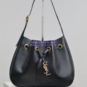 Replica YSL Saint Laurent Paris Vii Small Hobo In Deer Grained Leather 796626 Black