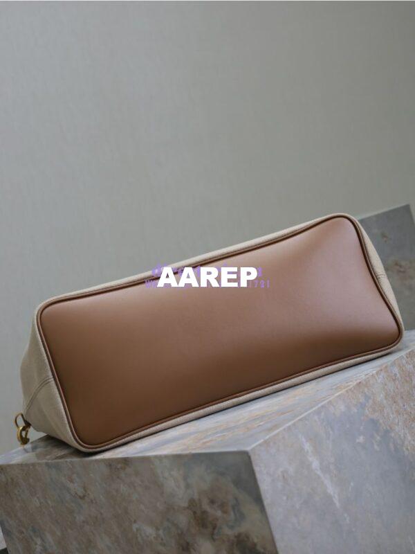 Replica YSL Saint Laurent In Canvas And Vegetable-tanned Leather East-West 773705 Desert Dust And Brick 18