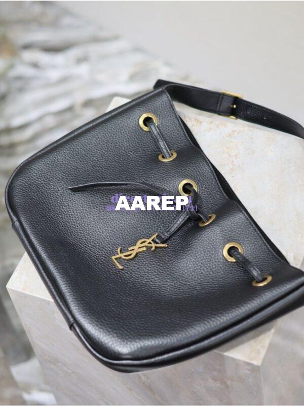 Replica YSL Saint Laurent Paris Vii Small Hobo In Deer Grained Leather 796626 Black 9