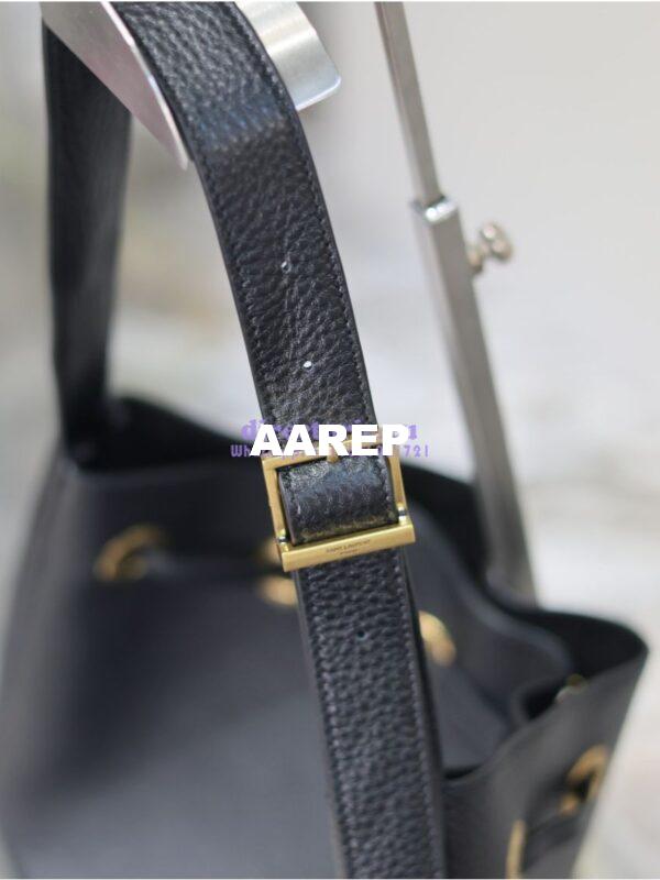 Replica YSL Saint Laurent Paris Vii Small Hobo In Deer Grained Leather 796626 Black 11