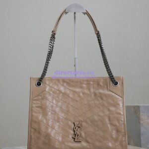 Replica Saint Laurent YSL Niki Medium Shopping Bag In Crinkled Vintage Leather 577999 Beige