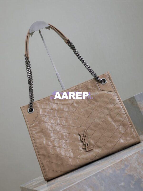 Replica Saint Laurent YSL Niki Medium Shopping Bag In Crinkled Vintage Leather 577999 Beige 6