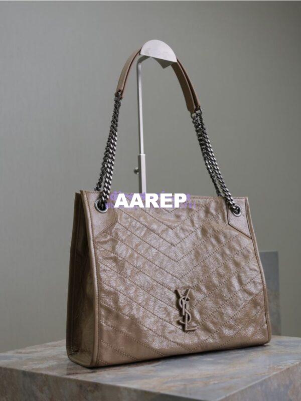 Replica Saint Laurent YSL Niki Medium Shopping Bag In Crinkled Vintage Leather 577999 Beige 7