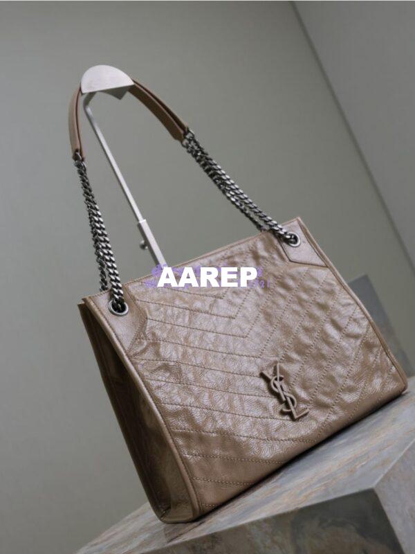 Replica Saint Laurent YSL Niki Medium Shopping Bag In Crinkled Vintage Leather 577999 Beige 8