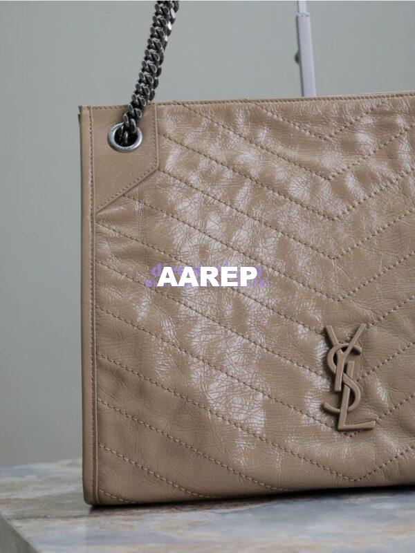 Replica Saint Laurent YSL Niki Medium Shopping Bag In Crinkled Vintage Leather 577999 Beige 10