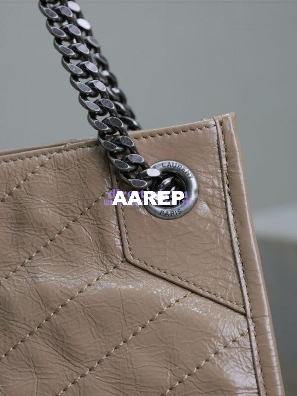 Replica Saint Laurent YSL Niki Medium Shopping Bag In Crinkled Vintage Leather 577999 Beige 12