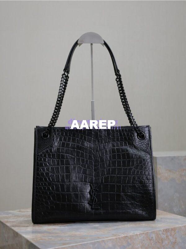 Replica YSL Saint Laurent Niki Shopping In Crocodile-embossed Leather 5912261 3