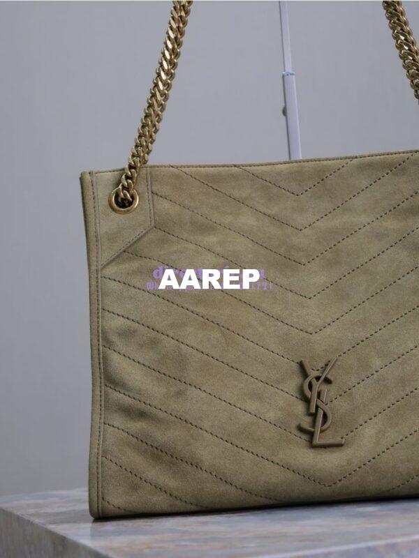 Replica YSL Saint Laurent Niki Medium Shopping In Suede 5779991 Barley Green 7