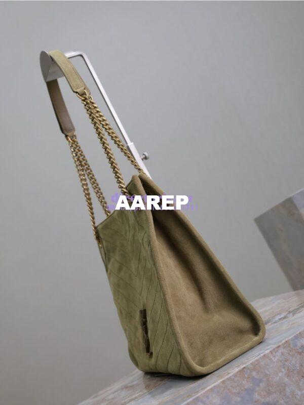 Replica YSL Saint Laurent Niki Medium Shopping In Suede 5779991 Barley Green 10