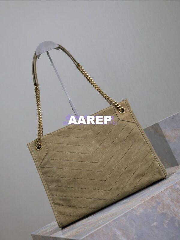 Replica YSL Saint Laurent Niki Medium Shopping In Suede 5779991 Barley Green 16