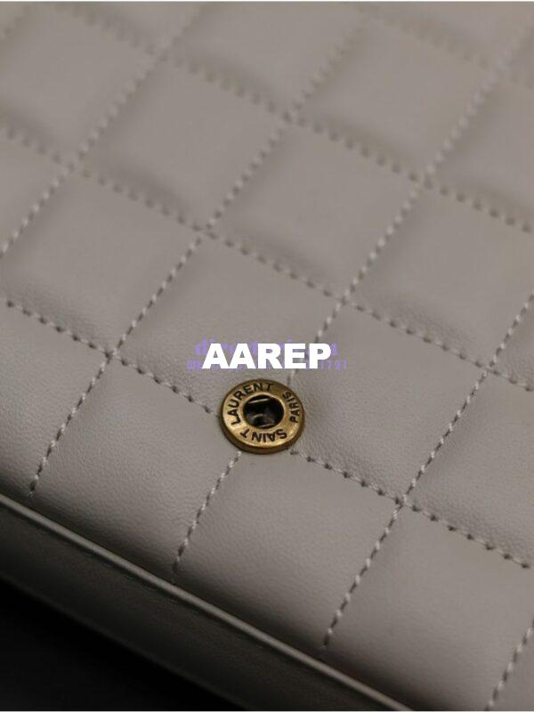 Replica YSL Saint Laurent Cassandre Matelassé Carré Chain Wallet In Lambskin 743364 Blanc 8