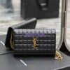 Replica YSL Saint Laurent Cassandre Matelassé Carré Chain Wallet In Lambskin 743364 Blanc