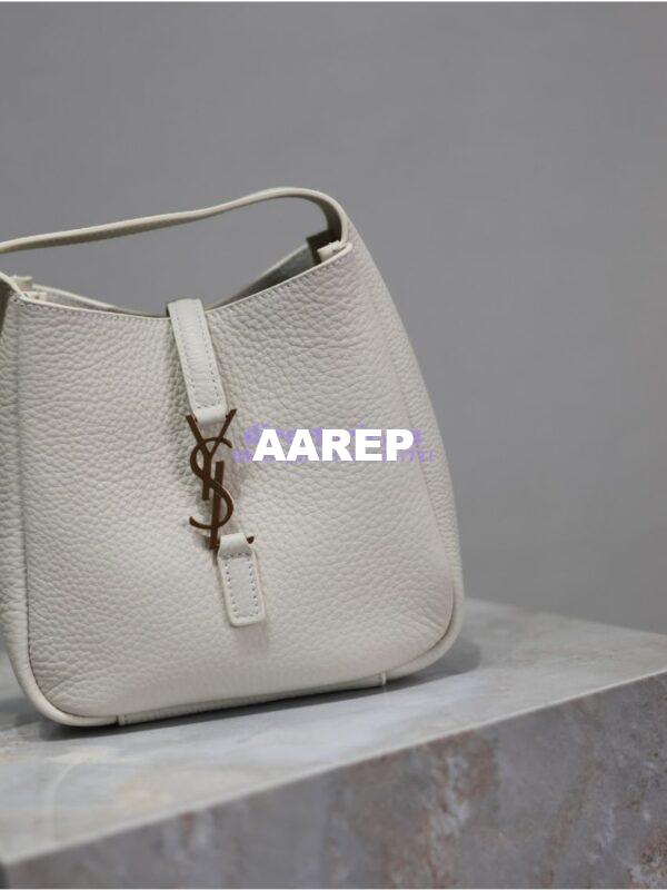Replica YSL Saint Laurent Le 5 À 7 Supple Baby In Deer Grained Leather 809461 Blanc 5