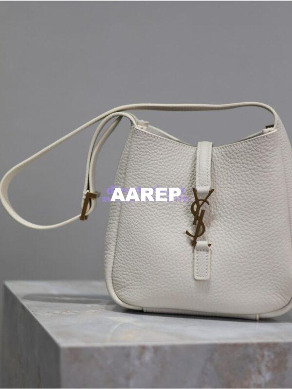 Replica YSL Saint Laurent Le 5 À 7 Supple Baby In Deer Grained Leather 809461 Blanc 7