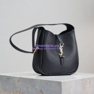 Replica YSL Saint Laurent Le 5 À 7 Supple Baby In Deer Grained Leather 809461 Black 2