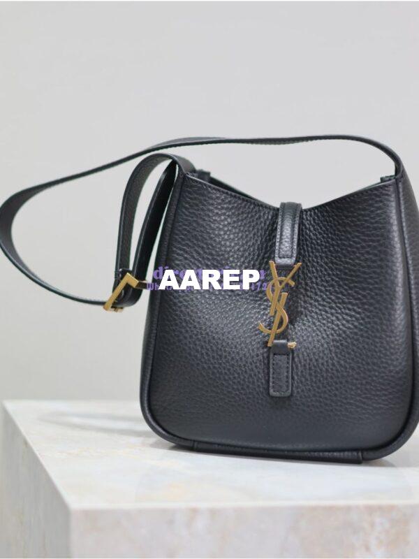 Replica YSL Saint Laurent Le 5 À 7 Supple Baby In Deer Grained Leather 809461 Black 6