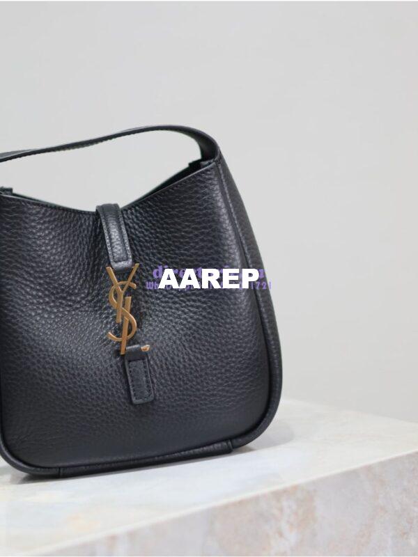 Replica YSL Saint Laurent Le 5 À 7 Supple Baby In Deer Grained Leather 809461 Black 7